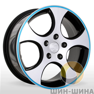 Диски BK 029 MtBPBluL (Matt Black Polished Blue Line) Storm